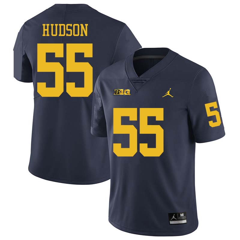 Jordan Brand Men #55 James Hudson Michigan Wolverines College Football Jerseys Sale-Navy